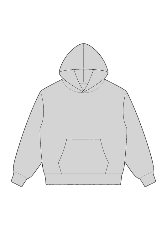 KELLY COPPER KC 002 Essential Heavyweight Fleece Hoodie — technical drawing