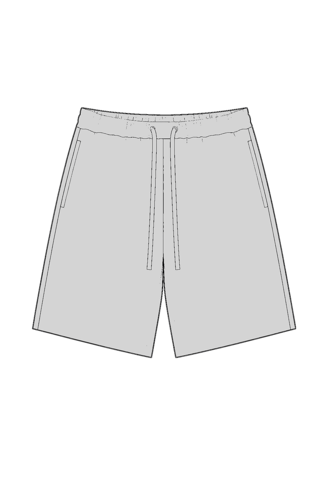 KELLY COPPER KC 005 Men's Loose Fit Drawstring Shorts — technical drawing