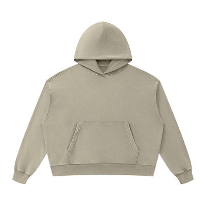 Unisex Mineral Wash Boxy Full Zip Hoodie