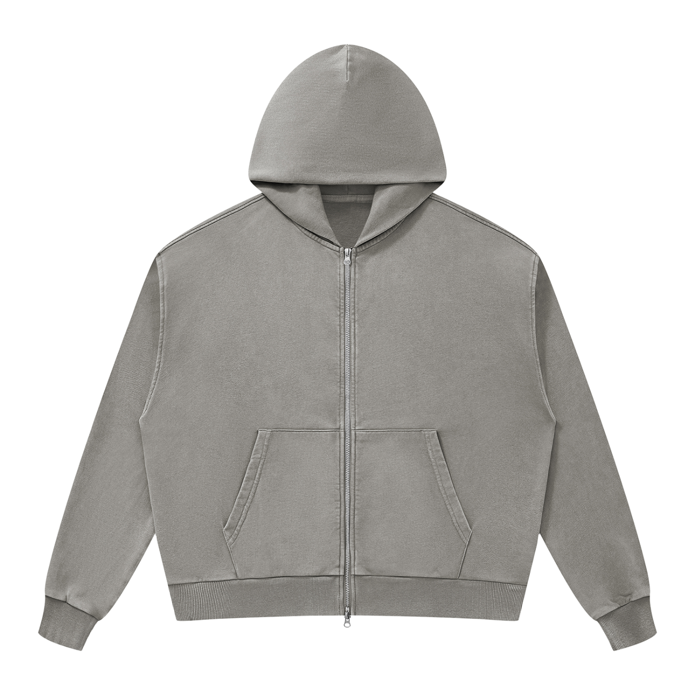 Unisex Mineral Wash Boxy Full Zip Hoodie