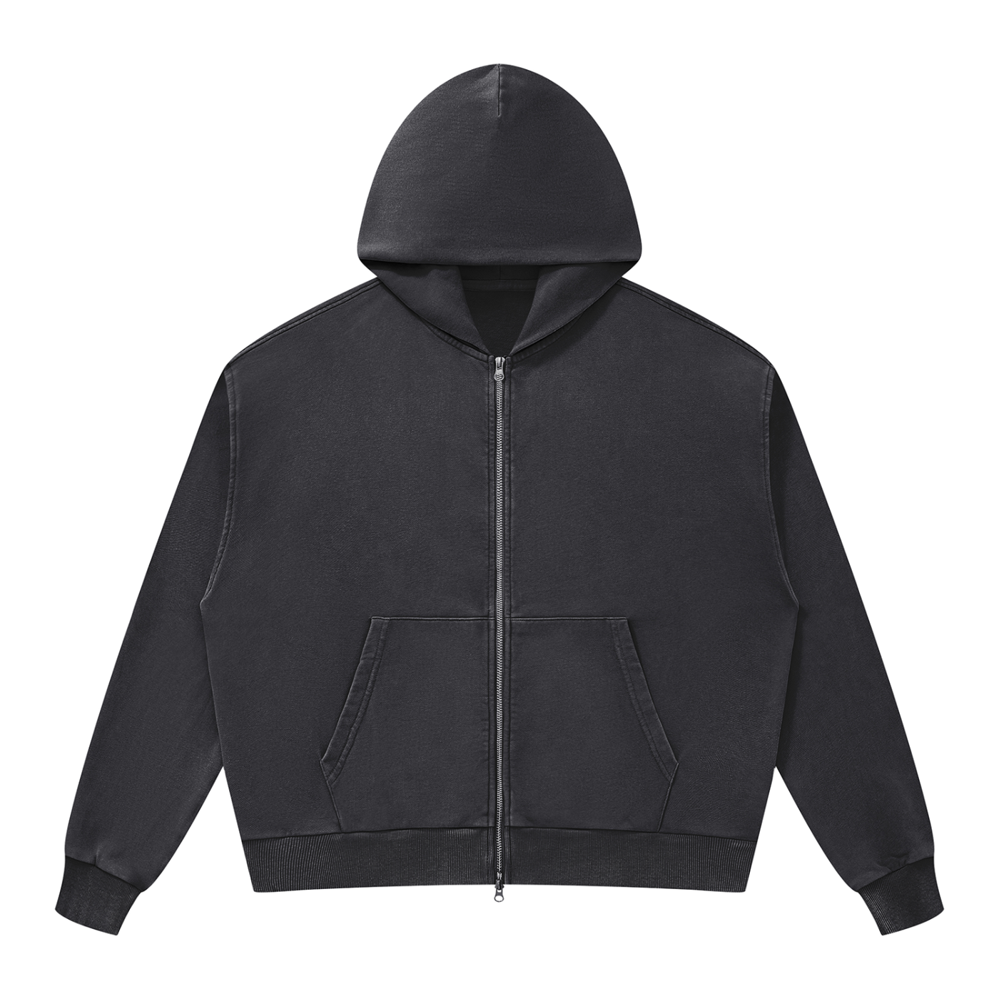 Unisex Mineral Wash Boxy Full Zip Hoodie