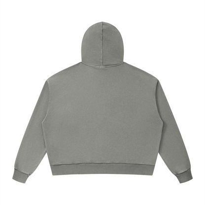 Unisex Mineral Wash Boxy Full Zip Hoodie