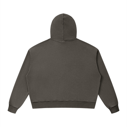 Unisex Mineral Wash Boxy Full Zip Hoodie