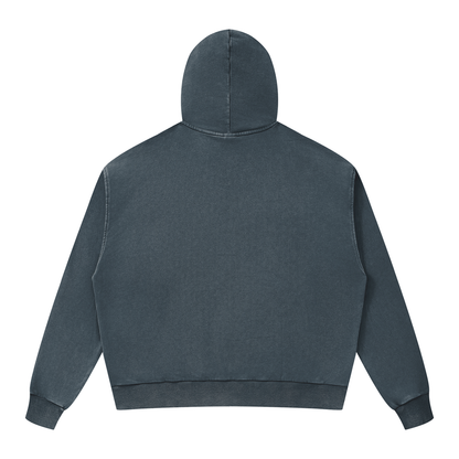 Unisex Mineral Wash Boxy Full Zip Hoodie