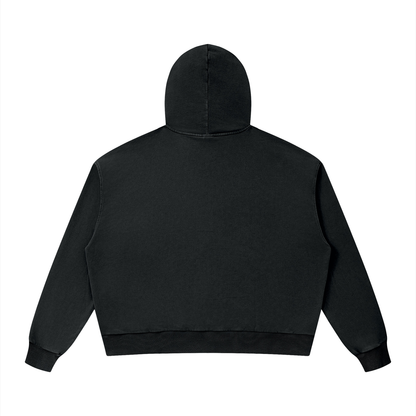 Unisex Mineral Wash Boxy Full Zip Hoodie