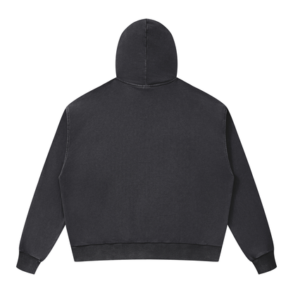 Unisex Mineral Wash Boxy Full Zip Hoodie