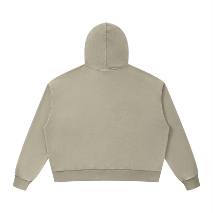 Unisex Mineral Wash Boxy Full Zip Hoodie