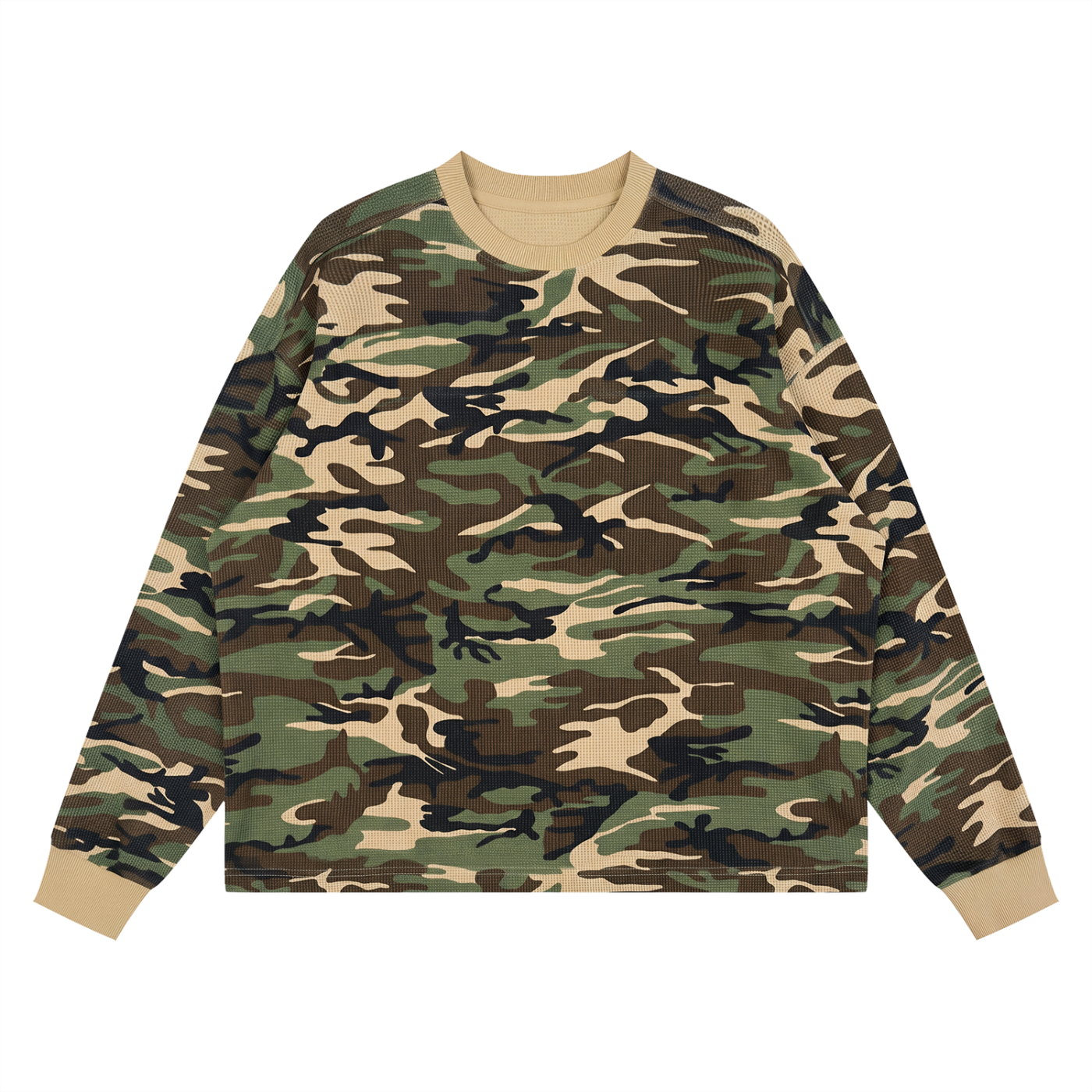 Unisex Waffle Boxy Long Sleeve T-Shirt