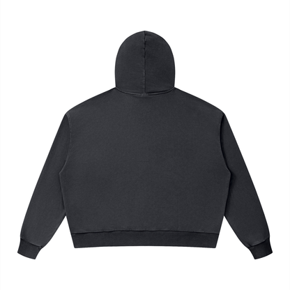 Unisex Mineral Wash Boxy Full Zip Hoodie