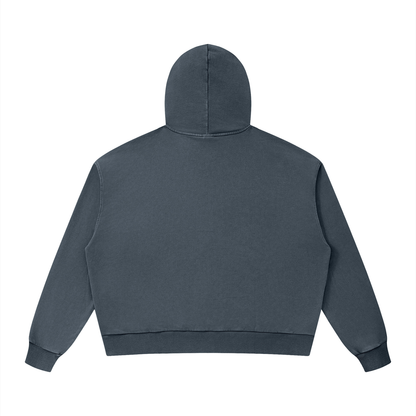 Unisex Mineral Wash Boxy Full Zip Hoodie