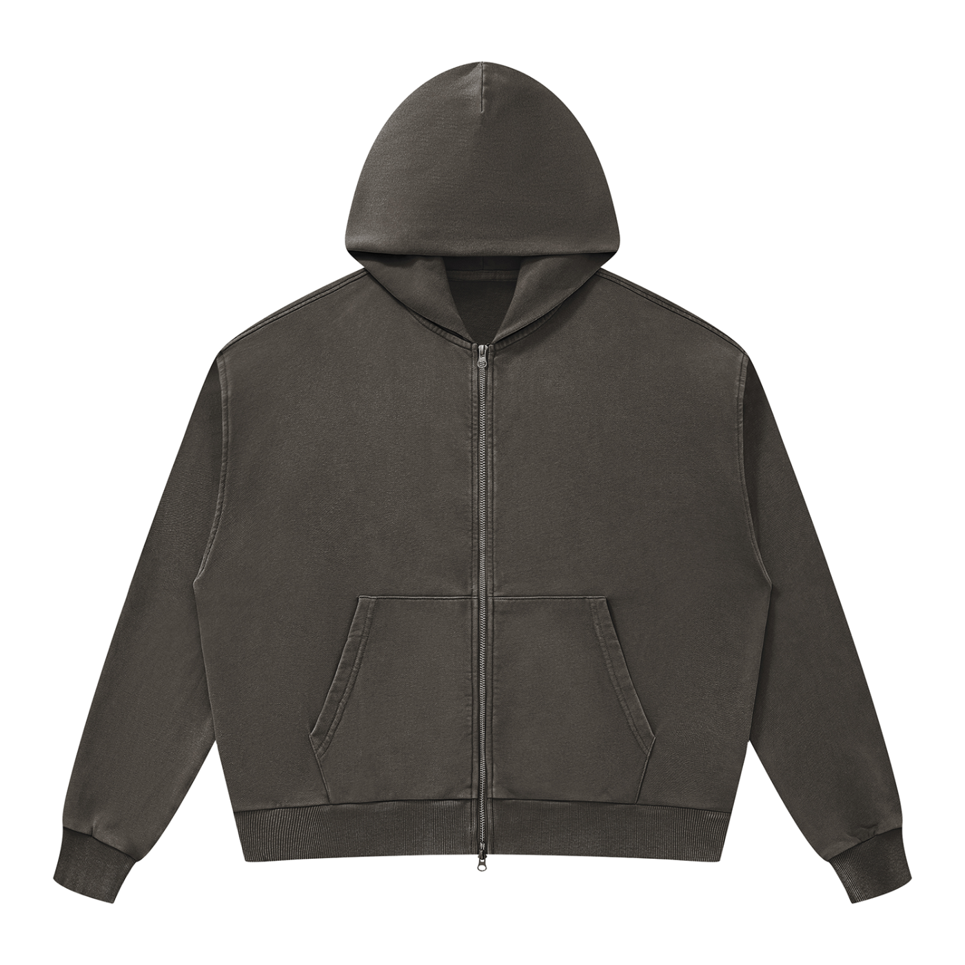 Unisex Mineral Wash Boxy Full Zip Hoodie
