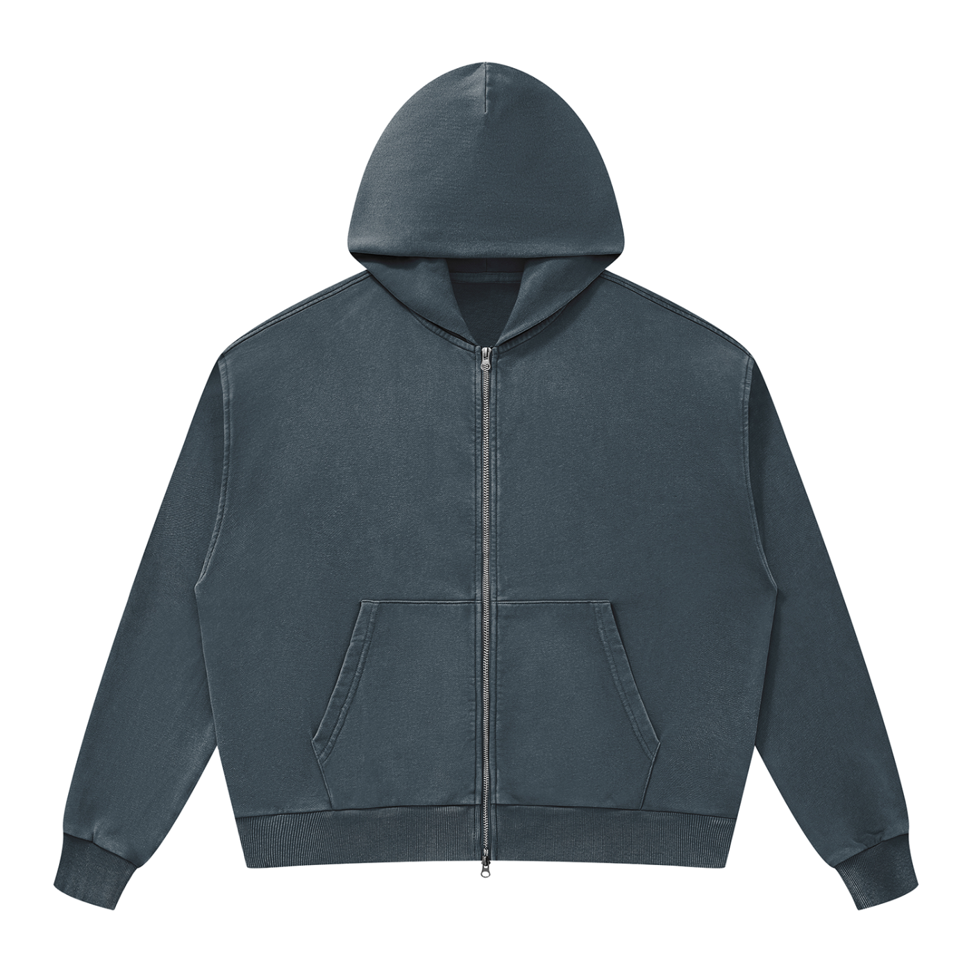 Unisex Mineral Wash Boxy Full Zip Hoodie