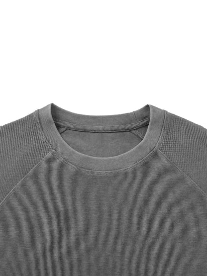 Unisex Vintage Wash Boxy  Waffle T-Shirt