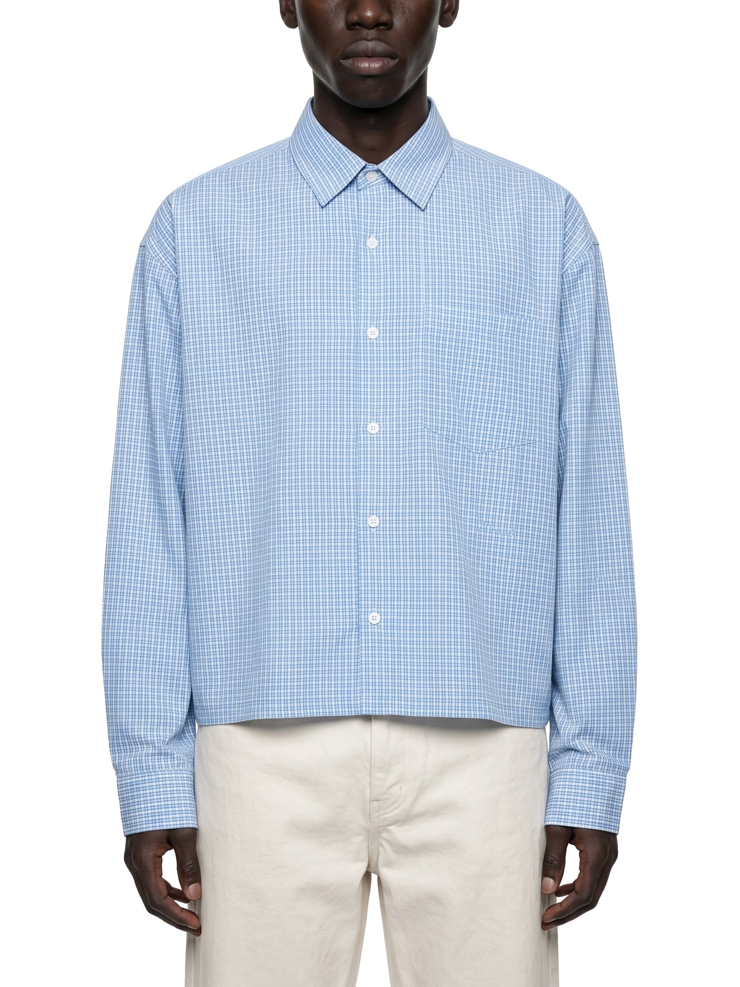 Unisex Boxy Plaid Long Sleeve Shirt